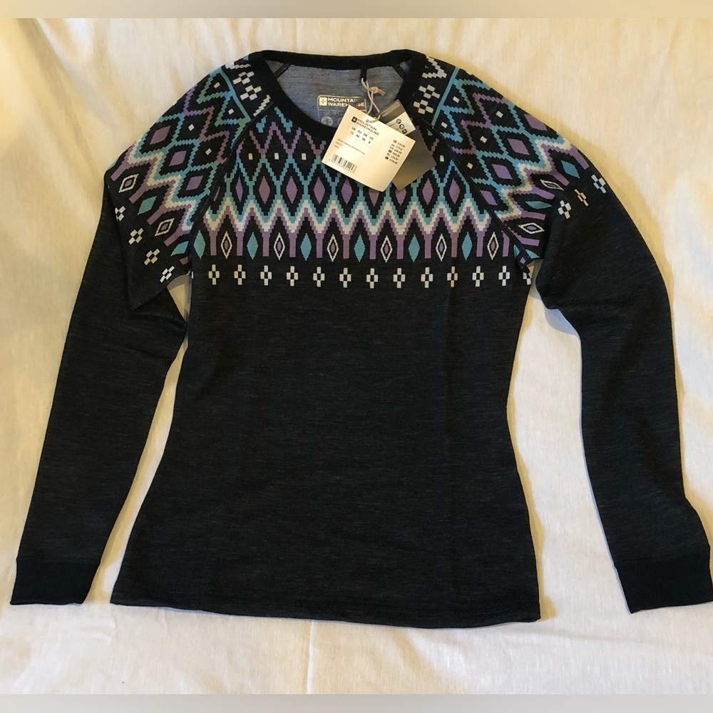 Fairisle Women’s Merino Top size 8 (baselayer)